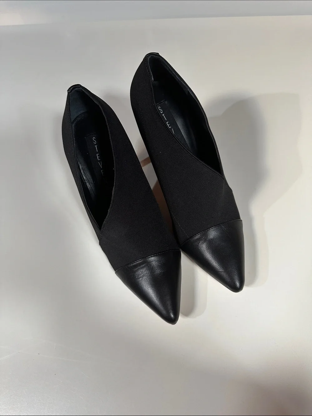 Steven Madden Black Pointed Toe Stiletto Booties